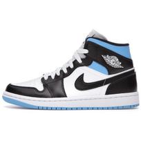 Air Jordan 1 Mid University Blue Moteriški sportbačiai Balti Juodi BQ6472-102 35.5 gray