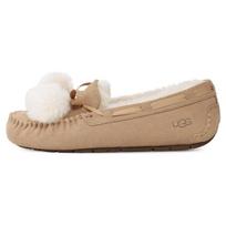 UGG Leather Pom Pom Bow Flat Shoes Women Shoes Sand 1138651-SAN 37 beige