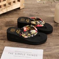 Fashion Women Flip Flops Summer Beach Platform Slippers Casual Outside Wedges Sandals Summer Women Shoes 41 juoda