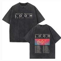 Imagine Dragons Loom World Tour  Music Fans Gift Shirts Vintage Unisex Harajuku O-Neck Short Sleeve Cotton T-Shirts Summer S black