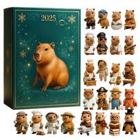 2025 Christmas Advent Calendar 2D Flat Acrylic Capybara Ornament Christmas Tree Decorations Capybara Pendant Christmas Gifts Acrylic brown