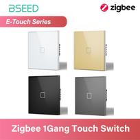BSEED Zigbee Touch Switch 1/2/3/4Gang Glass Smart Wall Light Switch Touch Screen Backlight Control Aleax Smart Life App E Series White
