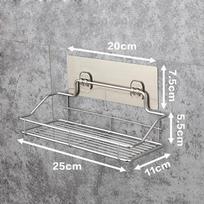 Food-grade Steel Bathroom Wall Container Shelf Holder Rack Punch-free Kitchen Bathroom Toilet Wall Hanging Storage Rack M gray
