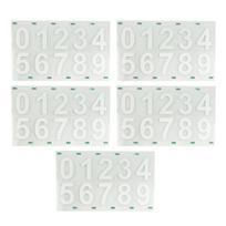 5 lakštai 2/3/4 colio atspindintis pašto dėžutės numerio lipdukas nuo 0 iki 9 vandeniui atsparus štampuotas lipnus vinilas Modernaus namo numerio lipdukas Lango durų apdaila 2inch balta