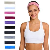 10 vienetų sportinės galvos juostos, elastinės, prakaitą sugeriančios plaukų juostos bėgimui, jogai, sporto salei, fitnesui ir lauko veiklai One Size beige