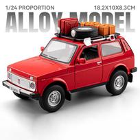 1:24 Russian Lada Niva Wild Version Off Road Vehicle Alloy Metal Diecast Model Car Desktop Display Collectible Ornament Holiday red