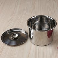 Stockpot Stainless Steel Easy to Clean High Temperature Resistant Multifunctional with Lid Soup Pot for Seasoning Eggs 12cm / 4.7in gray