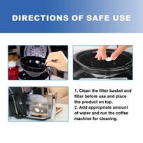 Coffee Machine Special Cleaning Tablets Descaler for Filter Brew Head Odor Free Easy Use for Espresso and Drip Coffee Makers one size black