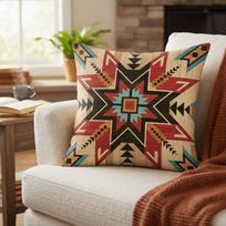 Vikama Bohemian Contrast-Colour Geometric Cushion Cover Western Ethnic Totem Print Decorative Cushion Cover 30X30CM