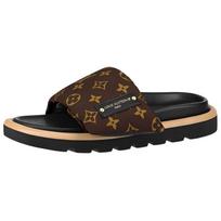 LOUIS VUITTON baseino pagalvėlės patogūs šlepetės moteriškos rudos 1AAEBT 37 black