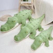 Krokodilo pliušinis žaislas Vyriška pagalvė Krokodilas Pašaipūnas Mielas lėlės Miegojimo ilga pagalvė Milžiniška lėlės pagalvė 55cm/0.2kg beige