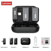 Original Lenovo MK103 Wireless Lavalier Lapel Microphone for iPhone Android Harmony Live Broadcast YouTube Shooting Audio Video Recording Vlog New juoda