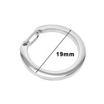Stainless Steel Round Lobster Clasp Hooks Split Key Rings Sliver C-ring Buckle Spring Snap Clips Keychain for Pandent Connector 1pc white