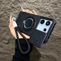 Armor Magnetic Phone Case For Redmi Note 15 14 13 Pro Plus 5G 4G 15C K90 Pro Max With Lanyard Slide Lens Protection Cover Redmi note 15 5G juoda