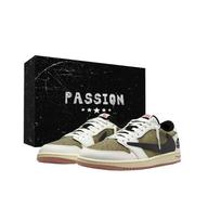 Travis Scott x Jordan Air Jordan 1 Asakusa Travis Scott X AJ1 Low Cushioning Low top Vintage Basketball Shoes Unisex DZ4137-700(Team1698-) 41