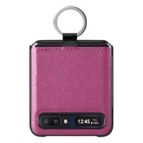 Finger Ring Holder Leather Case for Samsung Galaxy Z Flip 2 7 flip7 Flip2 flip6 Flip 6 5 4 3 Flip3 Flip5 Flip4 5G Fundas Galaxy Z Flip violetinė