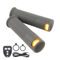 Electric Scooter Handlebar Grips with Wireless Remote Control and Integrated LED Lights Compatible with Bikes and Scooters Durable Non-Slip Material One Size
