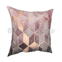 Rožinis ir pilkas gradientas kubai pagalvės užvalkalas spausdintas namų minkštas dekoratyvinis pagalvės grafinis raštas abstraktus rožinis geometrinis 30x30cm 12x12in beige