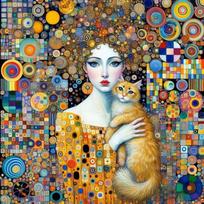 Gustavo Klimto meno plakatų spaudiniai svetainei, namų dekoravimui, abstrakti moteris, drobės tapyba, modernios gėlės, mergaitės, drobės sienos menas 20X20CM No Framed white