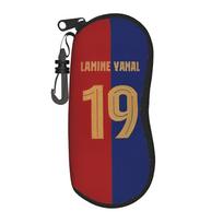 Number 19 Football Lamine Y-Yamal Glasses Case Unisex Anti-Fall Zipper Glasses Storage Box Small Eyeglasses Box One Size brown
