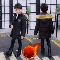 Boys Down Jacket Coat Overcoat Cotton 2023 Blue Warm Thicken Winter Plus Size Children's Clothing 170 juoda