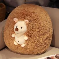 Imituojama ilgaplaukio ežio lėlė, mieganti apkabinama pliušinė žaislinė, miela gyvūno pagalvė, komforto lėlė, dovana 30cm0.5kg beige