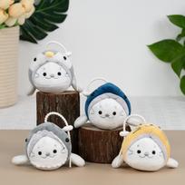 Cartoon Small Seal Doll Plush Doll Marine Animal Doll Aquarium Seal Souvenir Clipping Machine Doll Color mix and match white