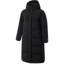 Li-Ning Hot Pot Down Jacket Series Water-Resistant Comfortable Loose Cold-Resistant Warm Casual Solid Color Long Down Coat Women outerwear AYMU242-2 2XL black