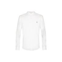 Polo Ralph Lauren Embroidered Colorful Logo Slim Fit Cotton Long Sleeve Shirt Men shirts White 710549084006BSRWHITE S