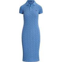 Polo Ralph Lauren Cable Knit Fitted Midi Short Sleeve Dress Women dresses Blue WMPODRSNFA20697-400 S