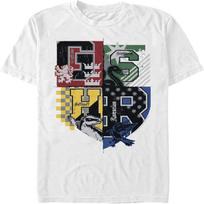 Harry Potter Men's House Crests T-Shirt, White, Medium S balta