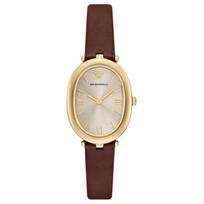 Emporio Armani Rudens Kolekcijos Laikrodis Kvarcinis Mechanizmas Odinis Dirželis 34 Mm Rudo Ciferblato Moteriški laikrodžiai AR11708 Regular Box beige