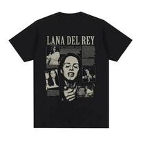 Singer Lana Del Rey Print T Shirt Women Fashion Hip Hop UNISEXs Tshirts Streetwear Harajuku Short Sleeve TShirt Unisex Summer Tee M gray