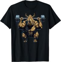 Rhino Powerlifting Weightlifting Rhinoceros Gym Workout TShirt  Graphic T Shirts  Unisex Clothing  Camisas S
