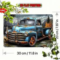 Vintage Blue Truck Metal Sign Retro Wall Decor for Kitchen Garage Bar 20x30cm（7.8x11.8inch）