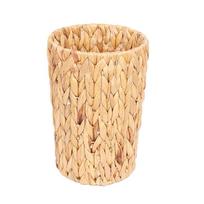 Elegant Water Hyacinth Garbage Bin Multipurpose Woven Wicker Storage Basket With Fashion Design For Room Decoration 1