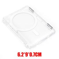 Transparent Magnetic for Magsafe Card Wallet Metal Stand Holder Clear Case for IPhone Card Phone Back Holder Open Close Type