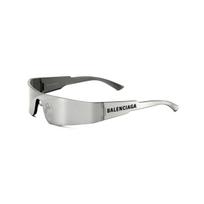 Balenciaga Mono Siauri Rėmeliai Be Rėmelių Veidrodiniai Kvadratiniai Saulės Akiniai Vyriški Akiniai Sidabriniai BB0041S002 Basic Packaging-Eyeglass Case gray