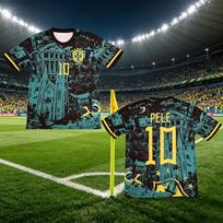 Pele 10 Brazilijos Futbolo Vaikų Marškinėliai Legendos Specialus Jėzaus Leidimas Futbolo Gerbėjų Jaunimo Uniforma Kasdieniam Dėvėjimui Žygio Marškinėliai XXS gray