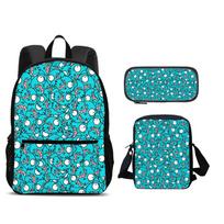 The Amazing World of Gumball Backpack Pen Bag Shoulder Bag 3Pcs Set Large Capacity Cartoon Anime Printed Student Boys and Girls gray