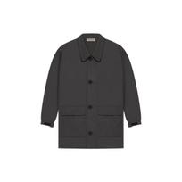 Fear of God Essentials SS22 Iron Mid-Length Windbreaker With Buttoned Collar Unisex Jacket Black FOG-SS22-239 M black