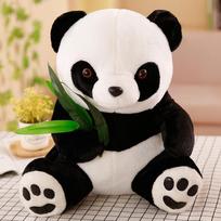 Sichuan Black and White Bamboo Leaf Panda Doll Mother and Child Simulation Red Panda Rag Doll Plush Toy Gift for Daughter 25cm white
