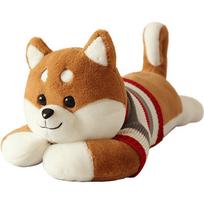 Shiba Inu Doll Long Pillow Cute Dog Plush Toy Doll Holding Sleeping Doll on The Bed 1.3 meters brown