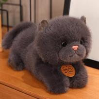 Simulation Cat Doll Cute Kitten Doll Children Comforting Doll Plush Toy Girls Birthday Gift [Small] 25cm gray