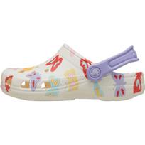 Crocs Classic Clog Butterfly Graphic Kids Comfortable Versatile Non-Slip Durable Low-Top Sandals Kids sandals Off-White 211255-0WV 32-33