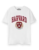 Harvard White Crest Logo Short Sleeved T-Shirt Unisex S brown