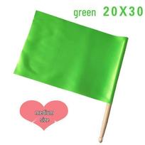 Handheld Red Flag with Pole for Kids' Dance and Exercise 20x30 cm green