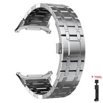 Prabangus titano dirželis Samsung Watch 7 Ultra 47mm laikrodžiui, grandinėlės apyrankė samsung galaxy ultra 7 47MM laikrodžiui, metalinė apyrankė be tarpų watch ultra 47mm gray