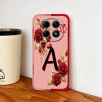 Case For Poco M8 Pro / Poco M5 M5S Fashion Rose Letters Soft Liquid Silicone Phone Shell For Poco M 8 M 5 Lightweight Funda Poco M8 Pro beige