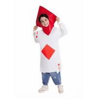 Adult Ace of Spades Poker Card Costume for Role-Playing, Masquerade Ball, Cosplay Party, and Stage Performance One Size white